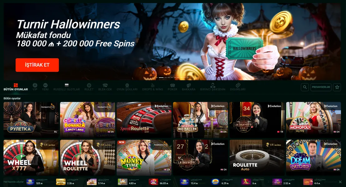 Pinco Kazino oyunlar və provayderlər